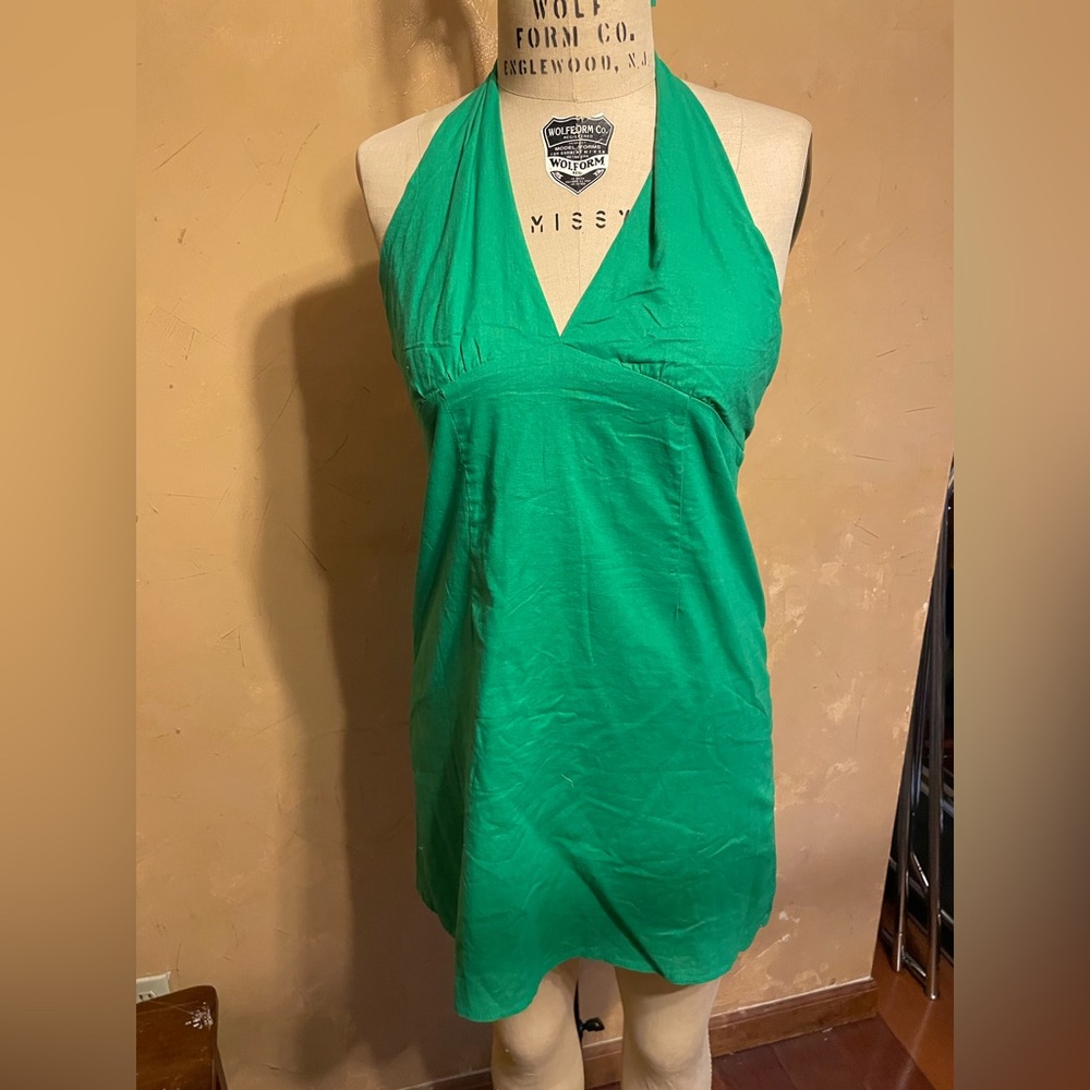 Princess Polly Green Halter Nashville Mini Dress